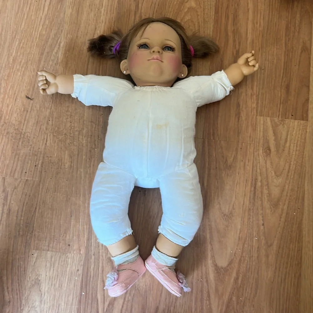 Vintage 2003 Candy Geli Soft Pink Plush Body Doll with White Pants